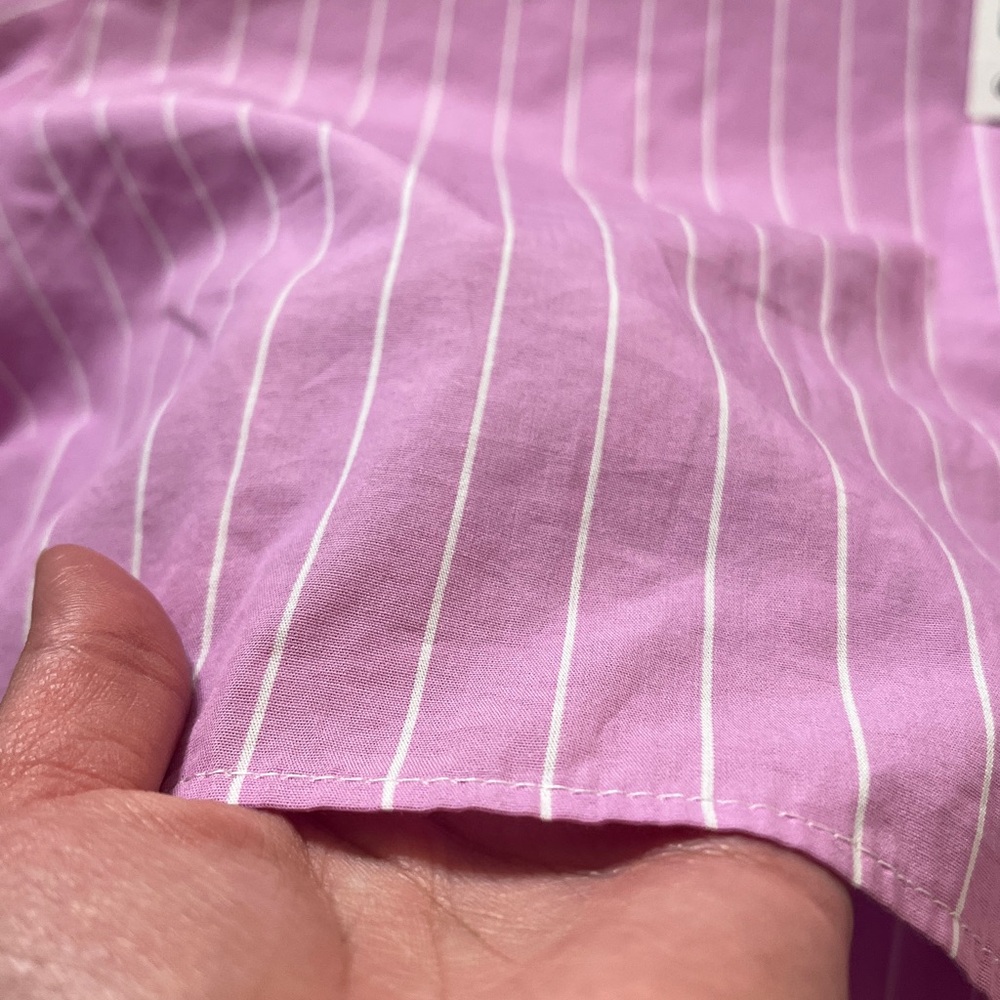 Zara size Large pink cropped button up pinstripe shirt - Picture 8 of 12